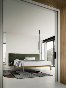 ZEFIRO - Wooden sectional bed with upholstered headboard by Santalucia Mobili - view 3